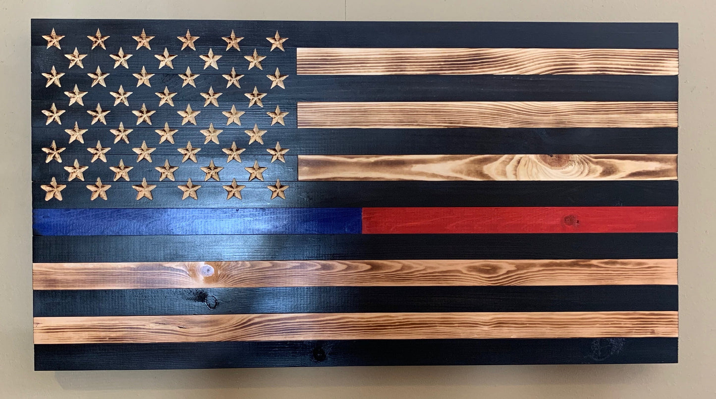Pledge of Allegiance American Flag Rustic Wooden Wall Art - Wood Flag