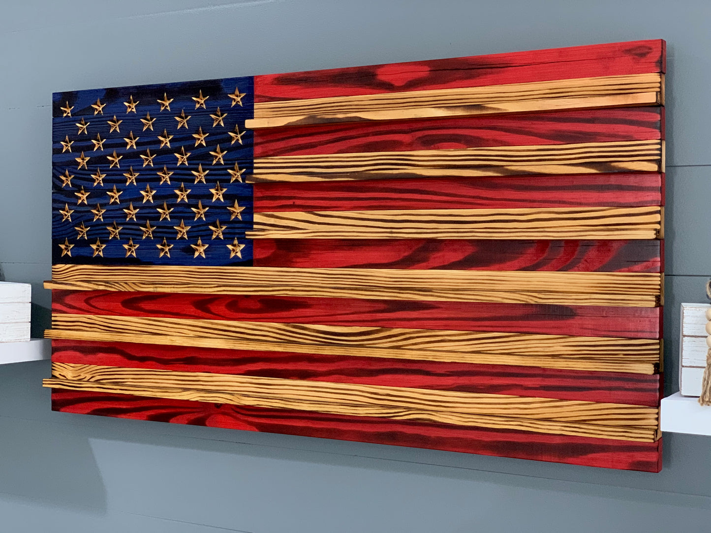 Rustic American Flag Wall Art