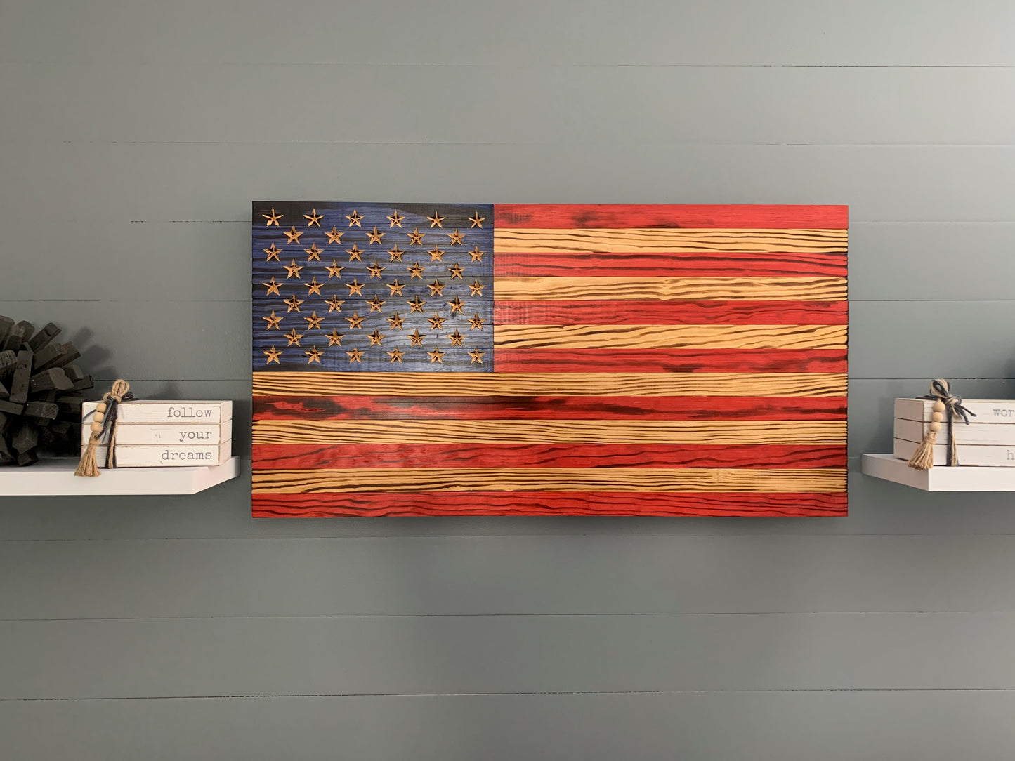 Rustic American Flag Wall Art