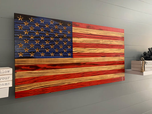 Rustic American Flag Wall Art