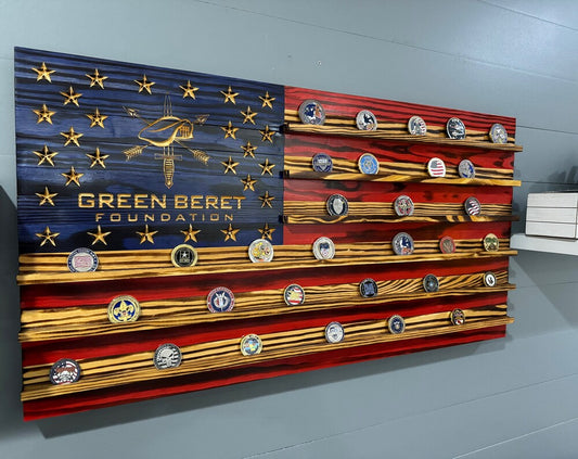 Green Beret Foundation Challenge Coin Display Rack Holder