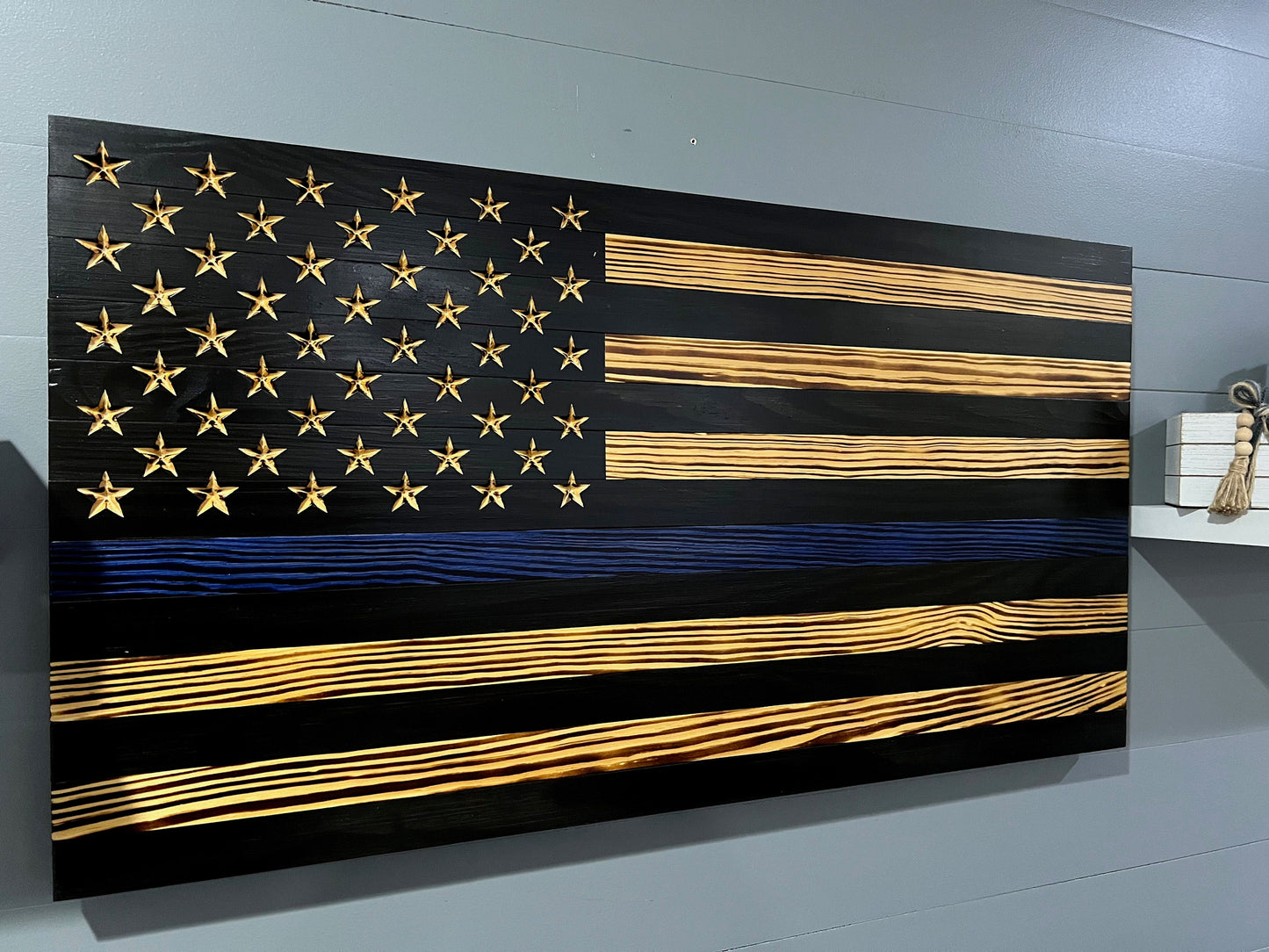 Pledge of Allegiance American Flag Rustic Wooden Wall Art - Wood Flag