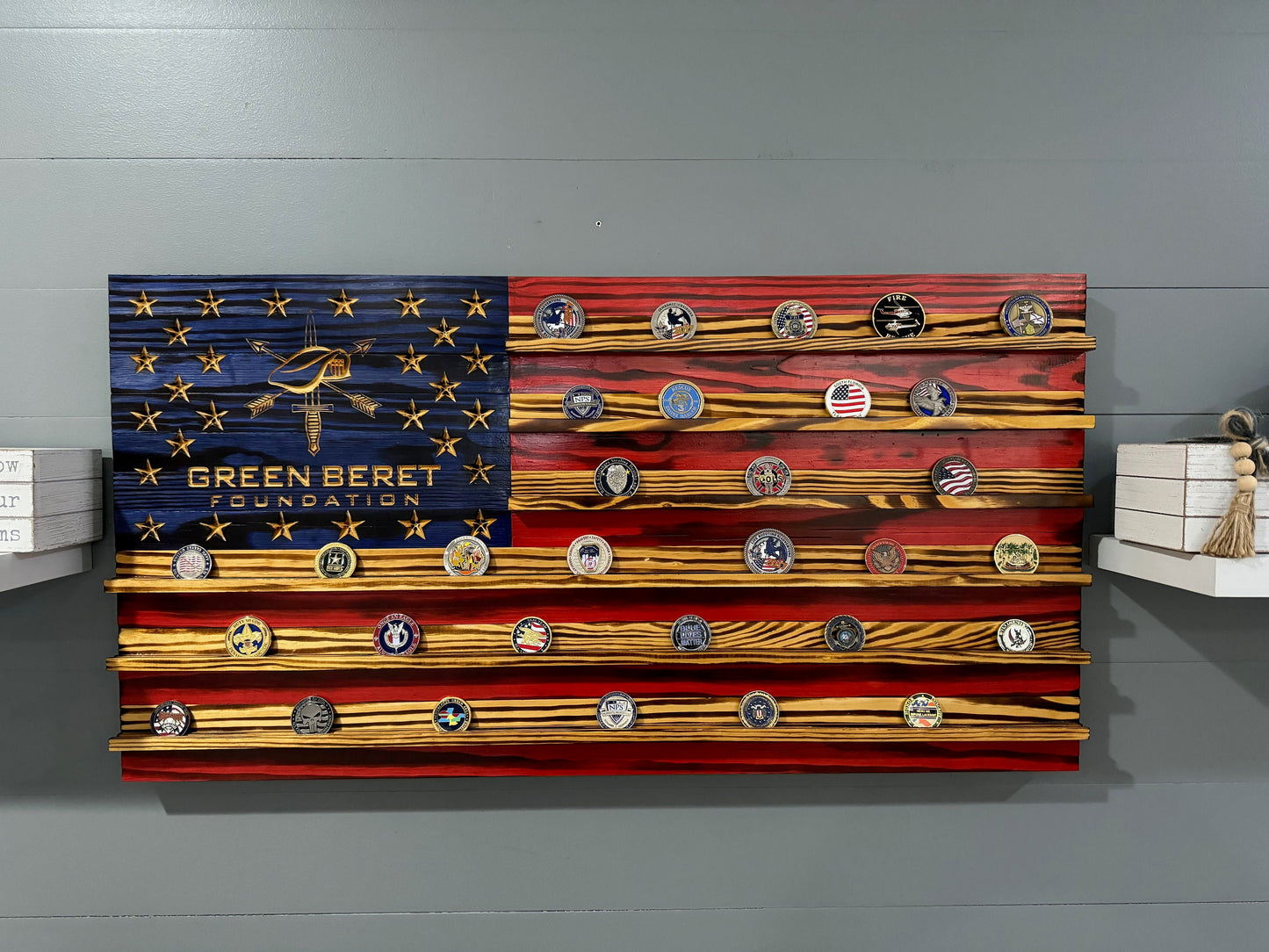 Green Beret Foundation Challenge Coin Display Rack Holder