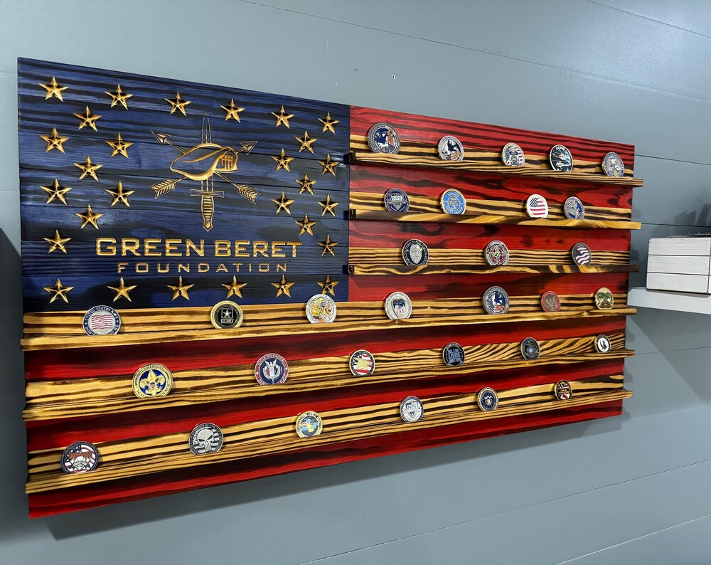 Green Beret Foundation Challenge Coin Display Rack Holder